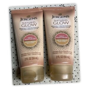 Jergens Natural Glow Daily Moisturizer Fair To Medium Skin Tones, 2 FL OZ, 2PK.